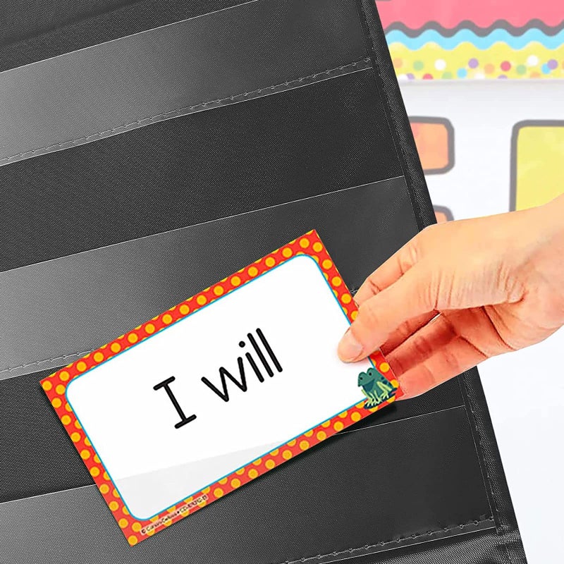 EAMAY Standard Pocket Charts, Clear 10 Pocket Chart for Teacher Lessons in a Classroom or Home Use â€“ Fits Standard 3â€ Sentence Strips and Word Cards, Black - Image 5